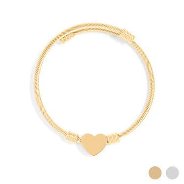 LuxeLove Heart Cuff Bracelet