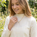Pave Heart Toggle Chain Necklace