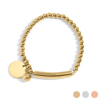 LuxeBead Engraved Charm Bracelet