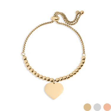Golden Bond Adjustable Heart Bracelet