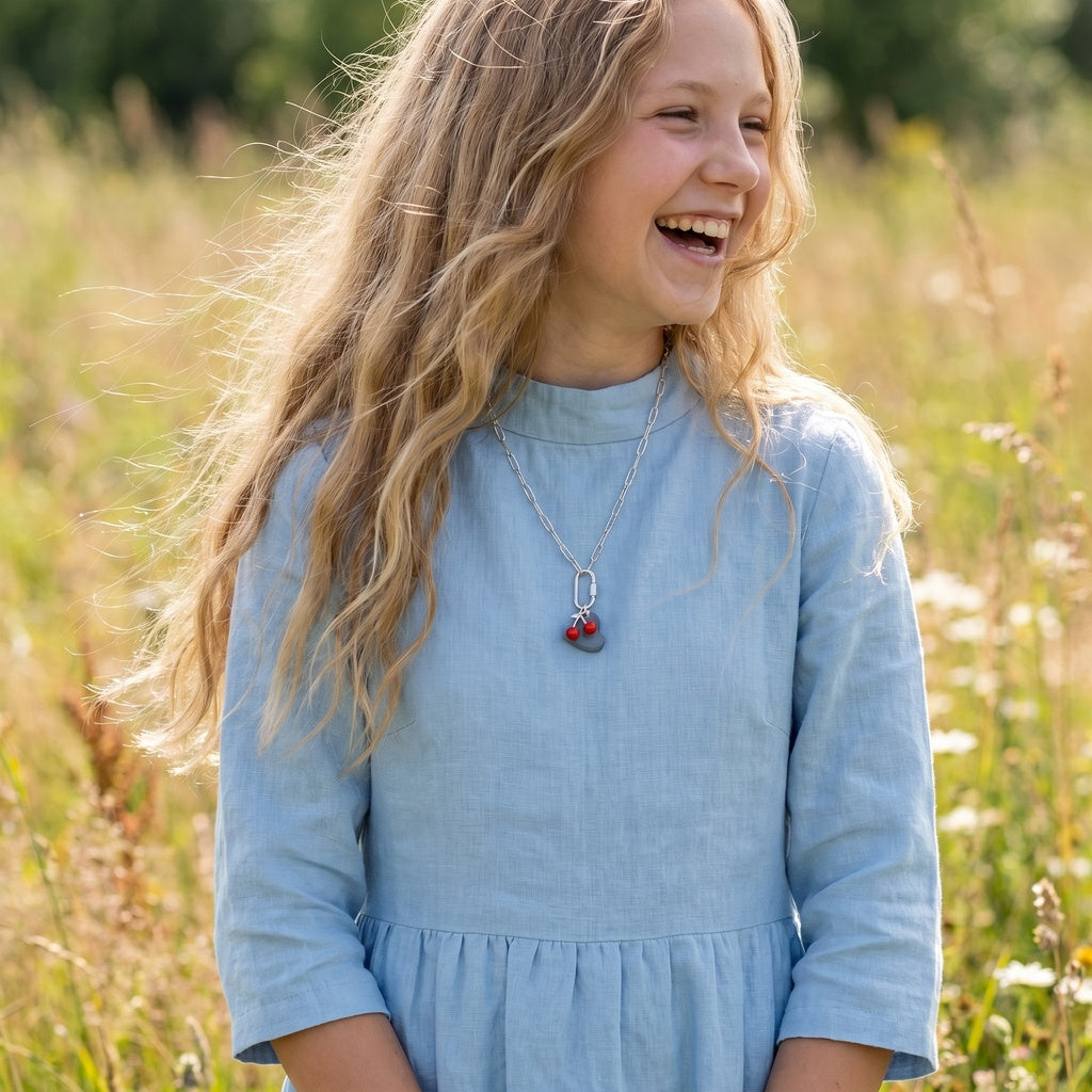 Paperclip Heart Carabiner Charm Holder Necklace