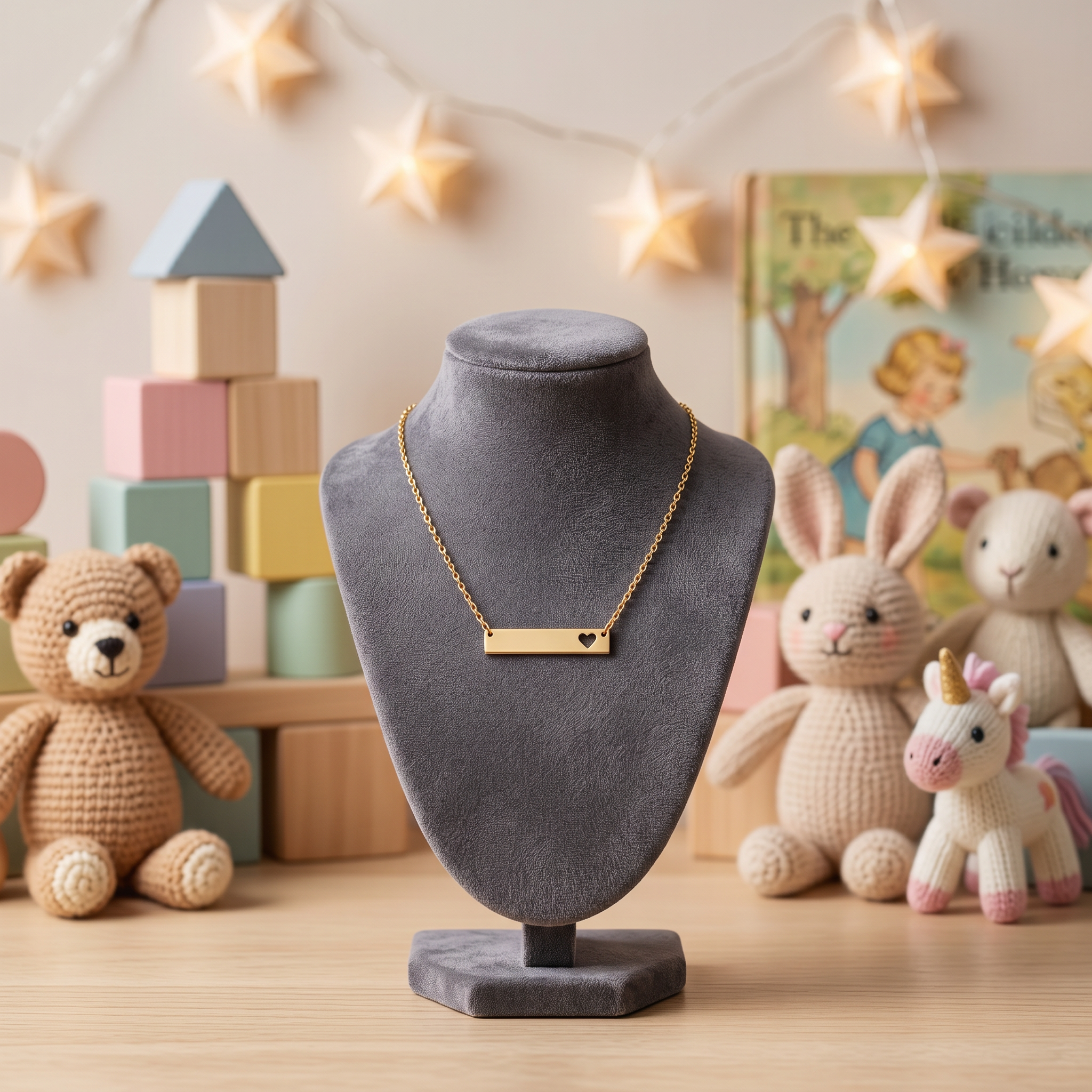 Heart Horizontal Bar Necklace
