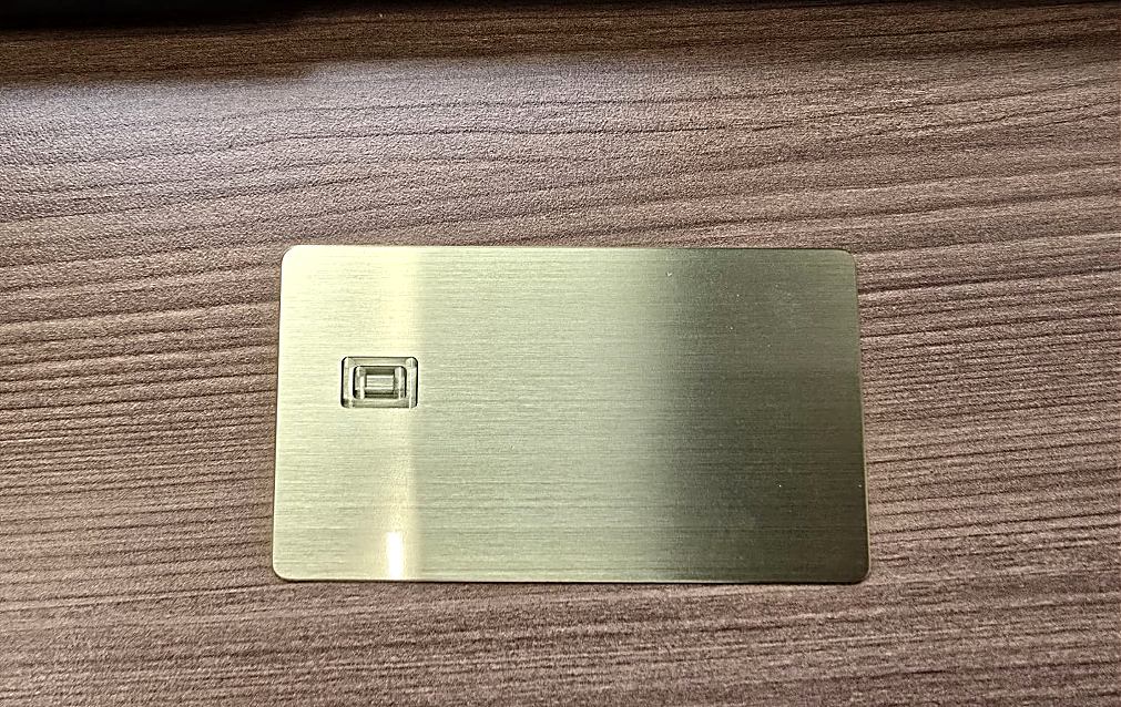 Custom metal engraved credit card — brushed gold