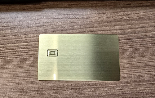 Custom metal engraved credit card — brushed gold