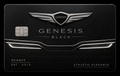 Luxury black metal credit card with a silver winged emblem, the words Genesis Black and Athletic Elegance, and Est. 2015