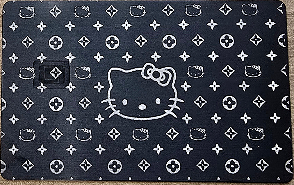 Hello Kitty pattern metal credit card